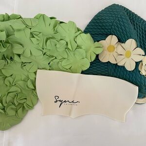 Lot of Two Women’s Swimming Caps and Headband